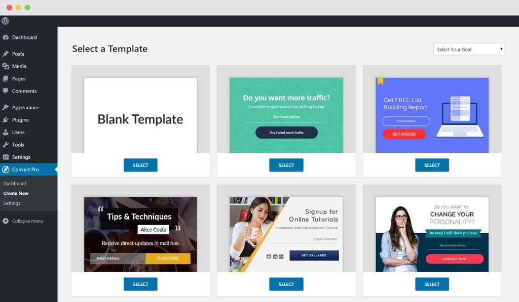 Select a Template for Before After Content Call To Action