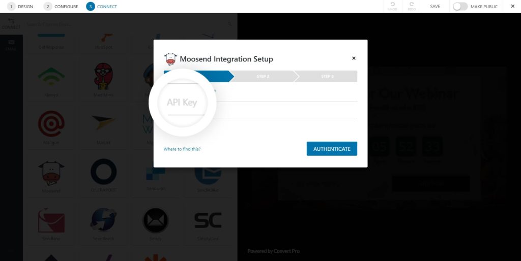 Moosend Integration Setup API Key