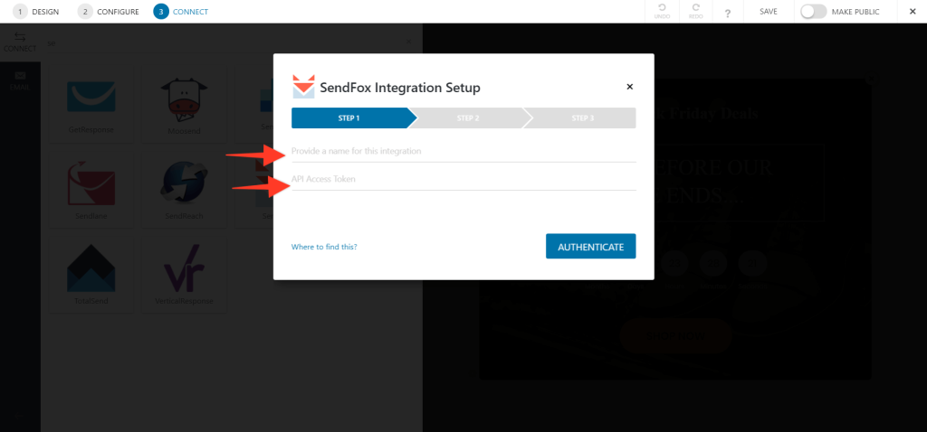 Sendfox Integration Setup Steps
