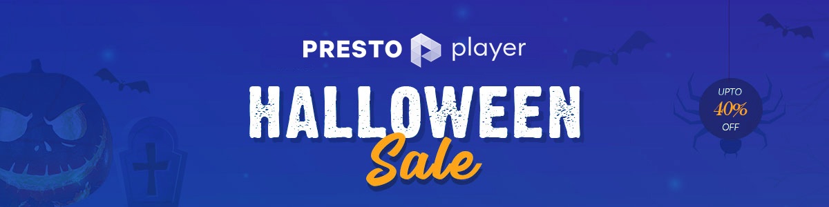 Presto Player halloween banner